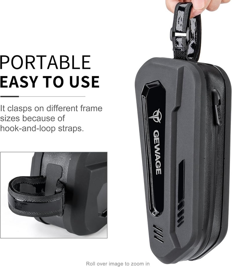 GEWAGE Bike Bag Bicycle Front Frame Bag Bike Phone Holder Bike Phone Bag Top Tube Bag Handlebar Bags Bike Accessories for Mountain Road Bike, Black - Image 3